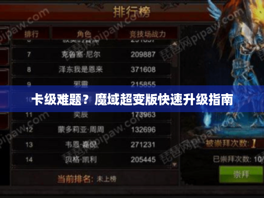 卡级难题?魔域超变版快速升级指南 卡级难题?魔域超变版快速升级指南