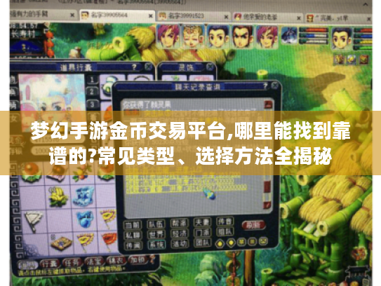 梦幻手游金币交易平台,哪里能找到靠谱的?常见类型、选择方法全揭秘 梦幻手游金币交易平台,哪里能找到靠谱的?常见类型、选择方法全揭秘