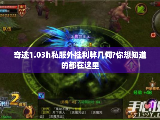 奇迹1.03h私服外挂利弊几何?你想知道的都在这里 奇迹1.03h私服外挂利弊几何?你想知道的都在这里