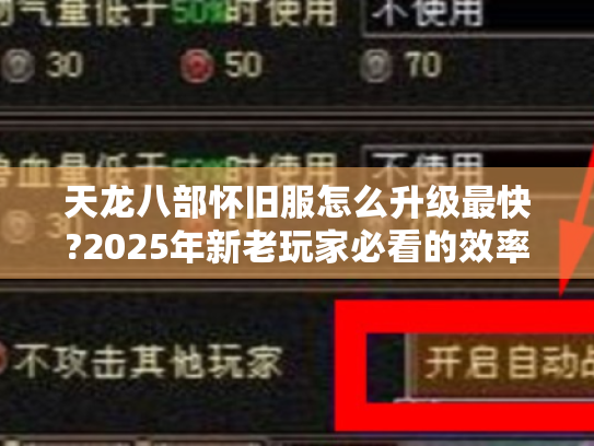 天龙八部怀旧服怎么升级最快?2025年新老玩家必看的效率手册