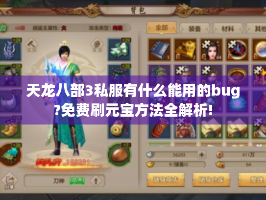 天龙八部3私服有什么能用的bug?免费刷元宝方法全解析! 天龙八部3私服有什么能用的bug?免费刷元宝方法全解析!