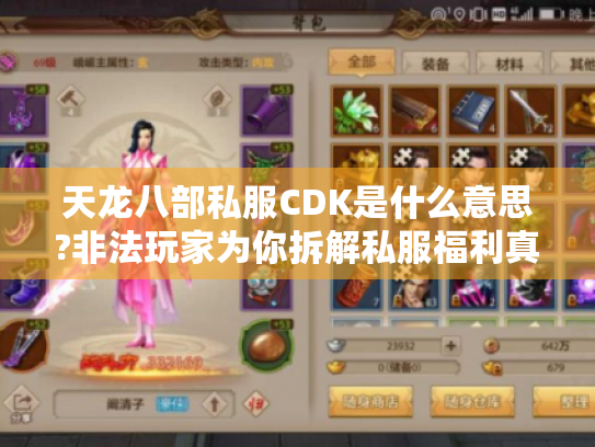 天龙八部私服CDK是什么意思?非法玩家为你拆解私服福利真相! 天龙八部私服CDK是什么意思?非法玩家为你拆解私服福利真相!