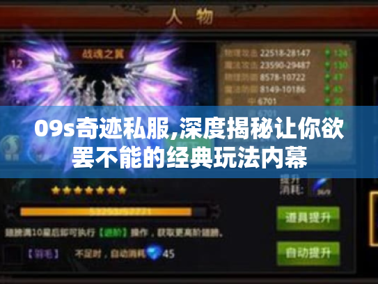 09s奇迹私服,深度揭秘让你欲罢不能的经典玩法内幕