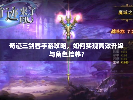 奇迹三剑客手游攻略，如何实现高效升级与角色培养？