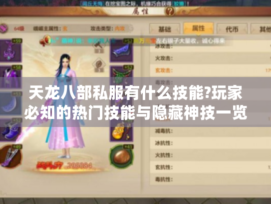 天龙八部私服有什么技能?玩家必知的热门技能与隐藏神技一览 天龙八部私服有什么技能?玩家必知的热门技能与隐藏神技一览
