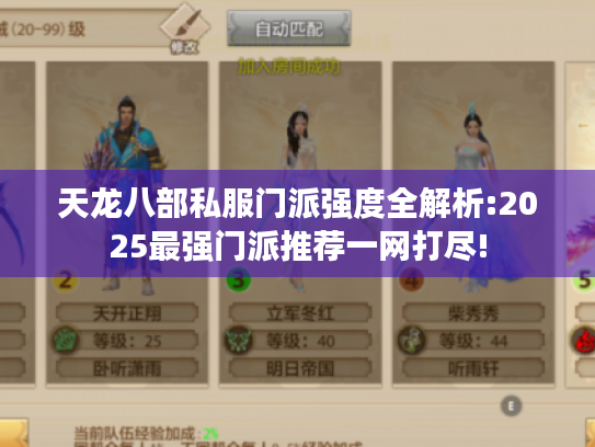 天龙八部私服门派强度全解析:2025最强门派推荐一网打尽! 天龙八部私服门派强度全解析:2025最强门派推荐一网打尽!