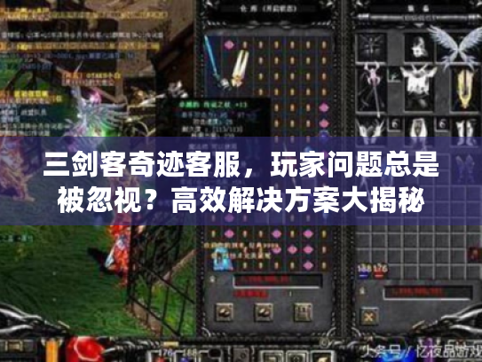 三剑客奇迹客服,玩家问题总是被忽视?高效解决方案大揭秘 三剑客奇迹客服,玩家问题总是被忽视?高效解决方案大揭秘