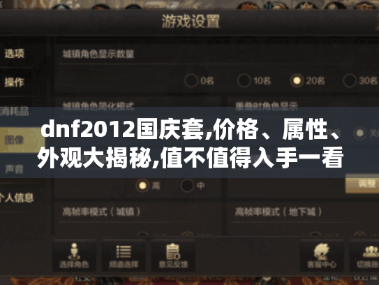 dnf2012国庆套,价格、属性、外观大揭秘,值不值得入手一看便知