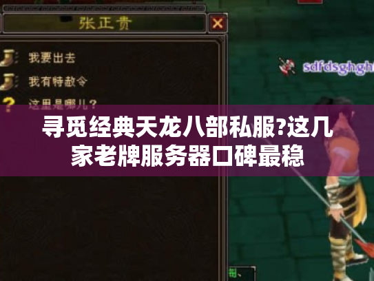 寻觅经典天龙八部私服?这几家老牌服务器口碑最稳 寻觅经典天龙八部私服?这几家老牌服务器口碑最稳