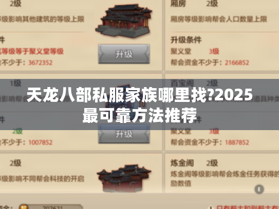 天龙八部私服家族哪里找?2025最可靠方法推荐 天龙八部私服家族哪里找?2025最可靠方法推荐