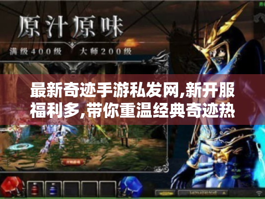 最新奇迹手游私发网,新开服福利多,带你重温经典奇迹热血战斗