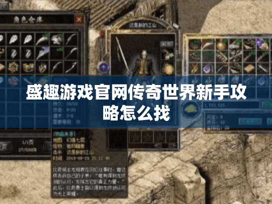 盛趣游戏官网传奇世界新手攻略怎么找 盛趣游戏官网传奇世界新手攻略怎么找