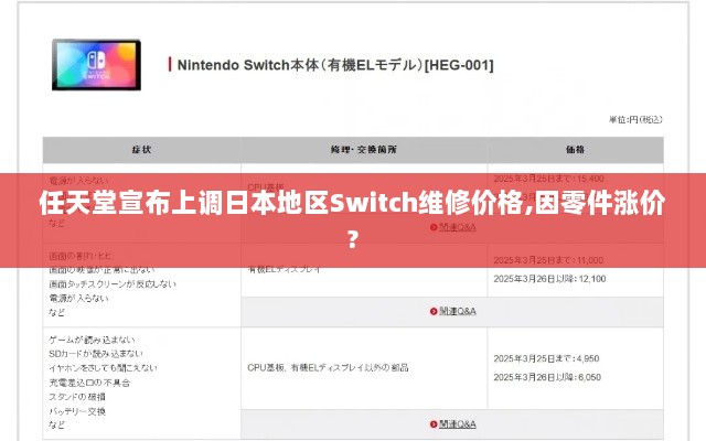 任天堂宣布上调日本地区Switch维修价格,因零件涨价? 任天堂宣布上调日本地区Switch维修价格,因零件涨价?