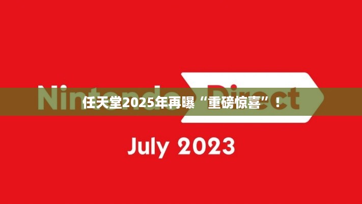 任天堂2025年再曝“重磅惊喜”! 任天堂2025年再曝“重磅惊喜”!