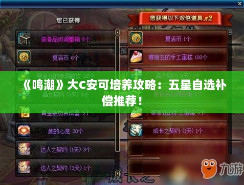 《鸣潮》大C安可培养攻略:五星自选补偿推荐! 《鸣潮》大C安可培养攻略:五星自选补偿推荐!