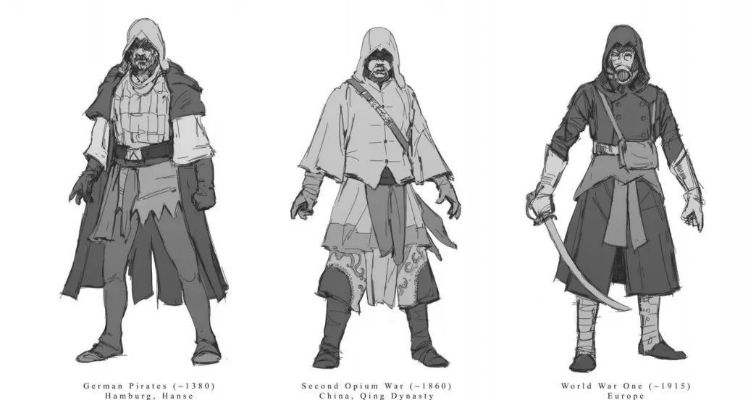 刺客信条,影264张艺术设定图泄露,揭秘游戏世界与角色设定几何?