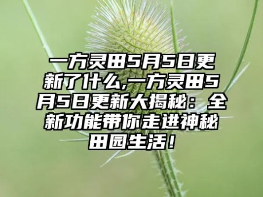 《一方灵田》灵植生长季：揭秘四季灵植生长周期