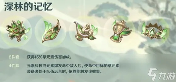 《原神》3.0新圣遗物解析：深林饰金效果全揭秘！适用角色速览