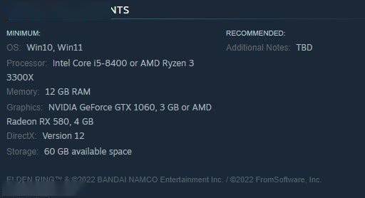 《艾尔登法环》PC版配置揭晓！GTX 1060轻松驾驭黑夜君临