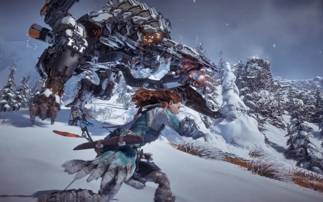 《地平线女主激战机械巨兽,生死较量一触即发》 《地平线女主激战机械巨兽,生死较量一触即发》