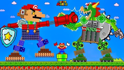 马里奥挑战《战争机器》库巴:链锯枪激战对决 马里奥挑战《战争机器》库巴:链锯枪激战对决