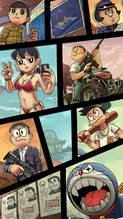 《哆啦A梦版GTA5》绝美截图曝光，穿越时空的冒险之旅！