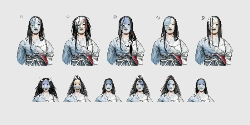 《刺客信条:影》奈绪江面具初版概念图曝光,哪款是你的最爱? 《刺客信条:影》奈绪江面具初版概念图曝光,哪款是你的最爱?